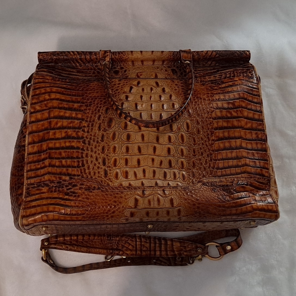 Vintage Brahmin Large Laptop or weekender Toasted almond